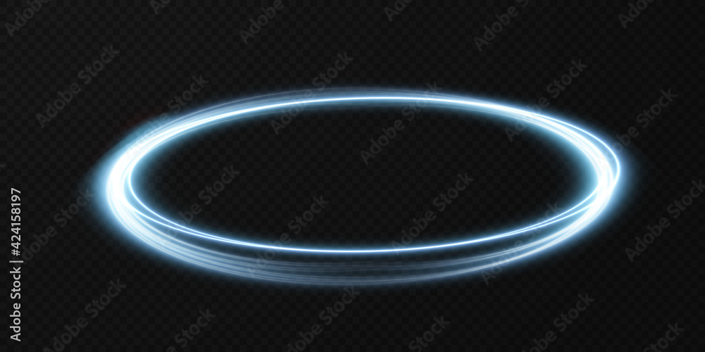 Abstract vector light lines swirling in a spiral. Light simulation of line movement. Light trail from the ring. Illuminated podium for promotional products. Abstract vector light lines swirling in a spiral. Light simulation of line movement. Light trail from the ring. Illuminated podium for promotional products.