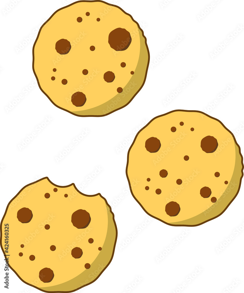 Cookies. Sweets for breakfast. Baking drawing. Cookies. Sweets for breakfast. Baking drawing.