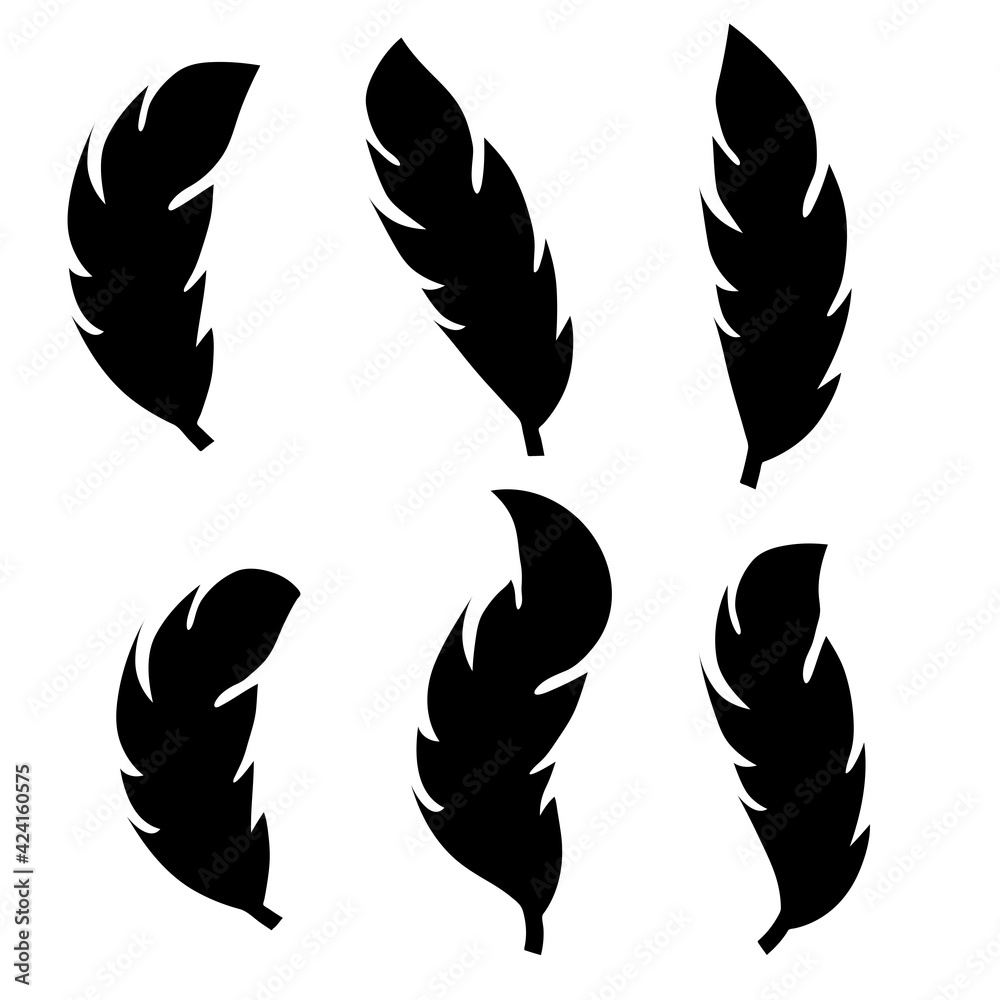 illustration of an old feather. Feather feather silhouette. Retro image of letter with feather icon. illustration of an old feather. Feather feather silhouette. Retro image of letter with feather icon.