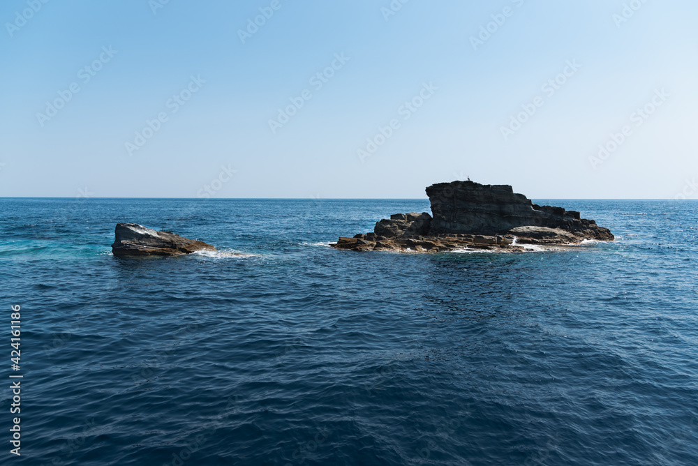 Small rocky island at mediterranean sea