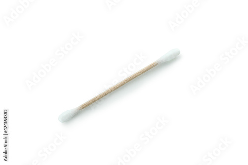 Wooden cotton swab isolated on white background