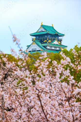 桜咲く春の大阪城(2021年4月)