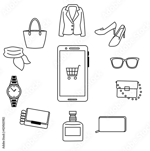 Women's lifestyle online shopping set