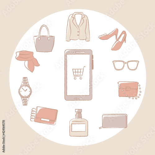 Women's lifestyle online shopping set