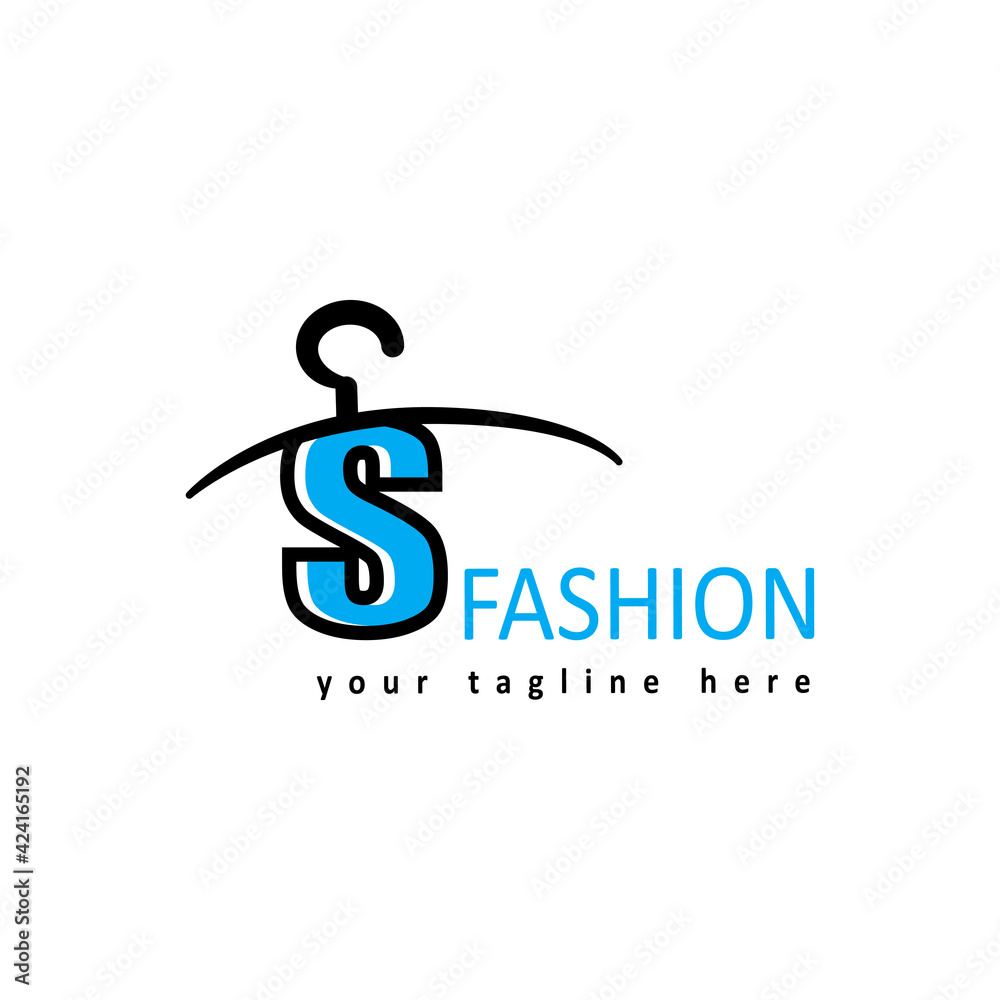 illustration of minimalist botique logo design . the elegant hanger icon illustration of minimalist botique logo design . the elegant hanger icon