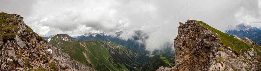 Panorama view Grubigstein mountain in Tyrol, Austria