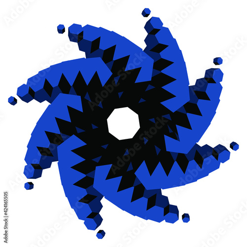 Logo or icon abstract for blockchain industry, 3d vector illustration