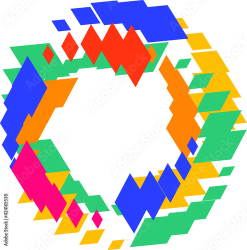 Logo or icon abstract for blockchain industry, 3d vector illustration