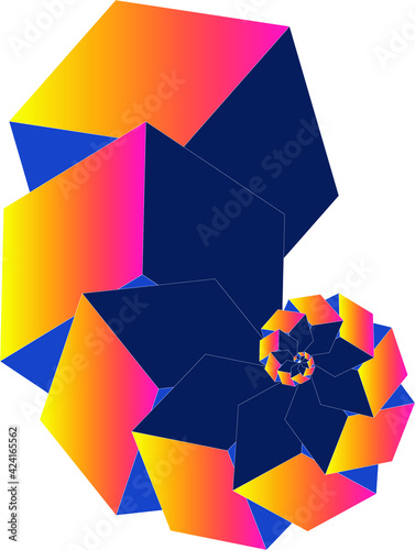Logo or icon abstract for blockchain industry, 3d vector illustration