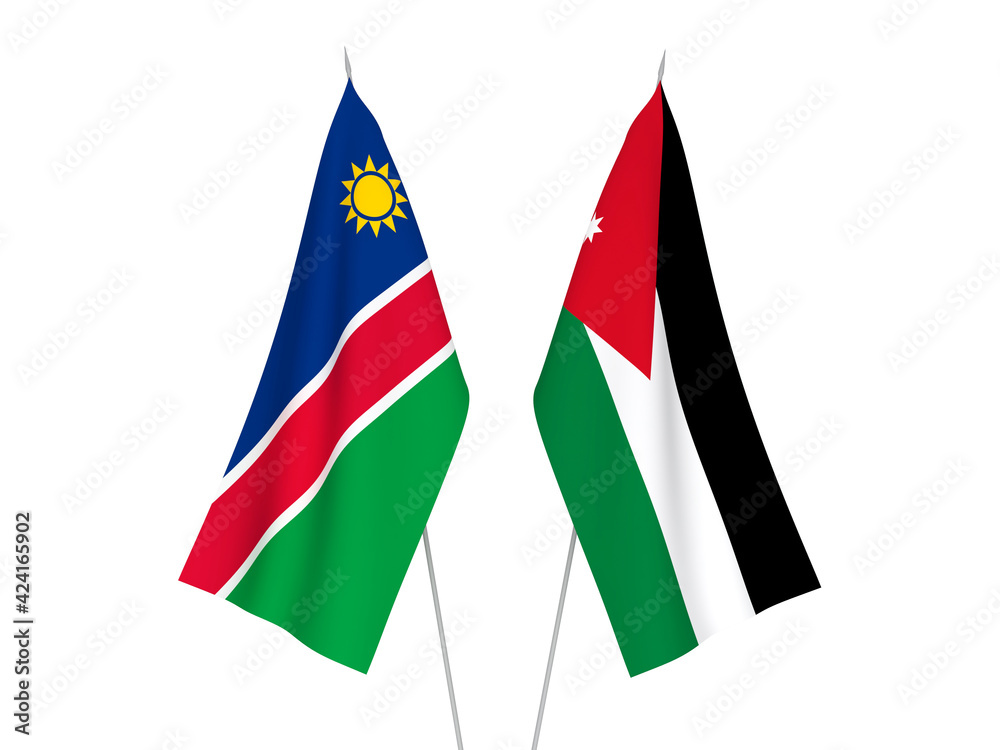Republic of Namibia and Hashemite Kingdom of Jordan flags