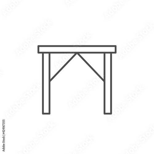 Folding table line outline icon