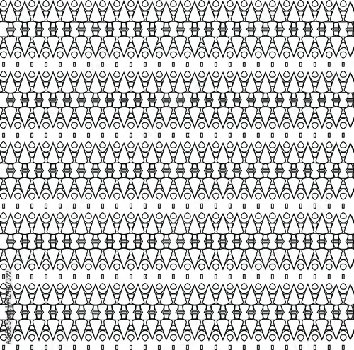 Geometric vector pattern with triangular elements. Seamless abstract ornament for wallpapers and backgrounds. Black and white colors.
