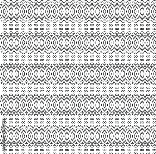 Geometric vector pattern with triangular elements. Seamless abstract ornament for wallpapers and backgrounds. Black and white colors.
