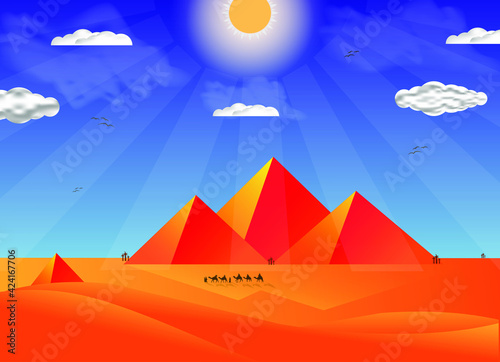 flat pyramid ilustration design