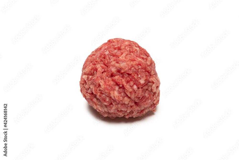 Raw meat balls isolated on white background. Raw meat balls isolated on white background.