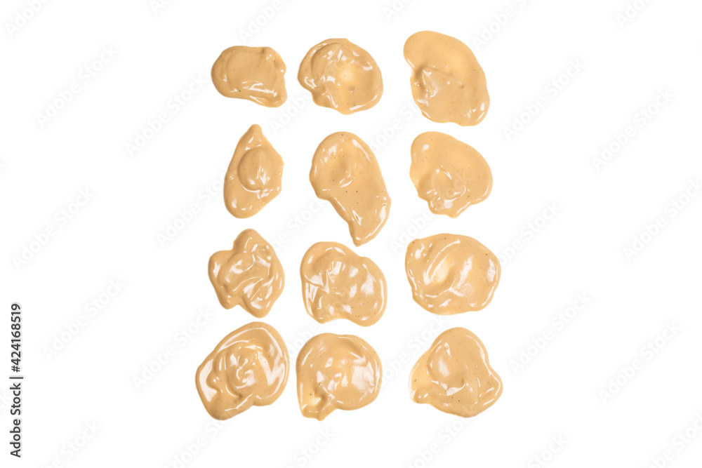 Mushroom sauce splashes isolated on white background. Mushroom sauce splashes isolated on white background.