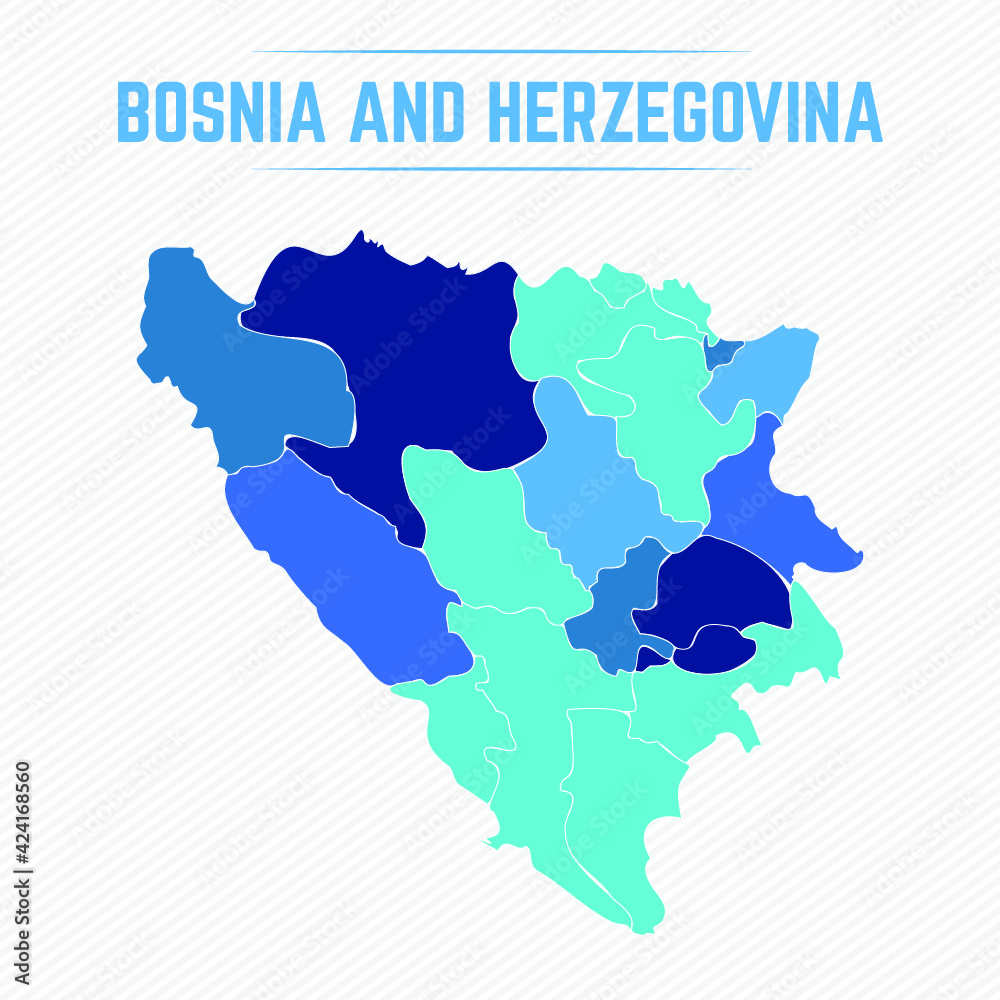 Bosnia and Herzegovina Detailed Map With States