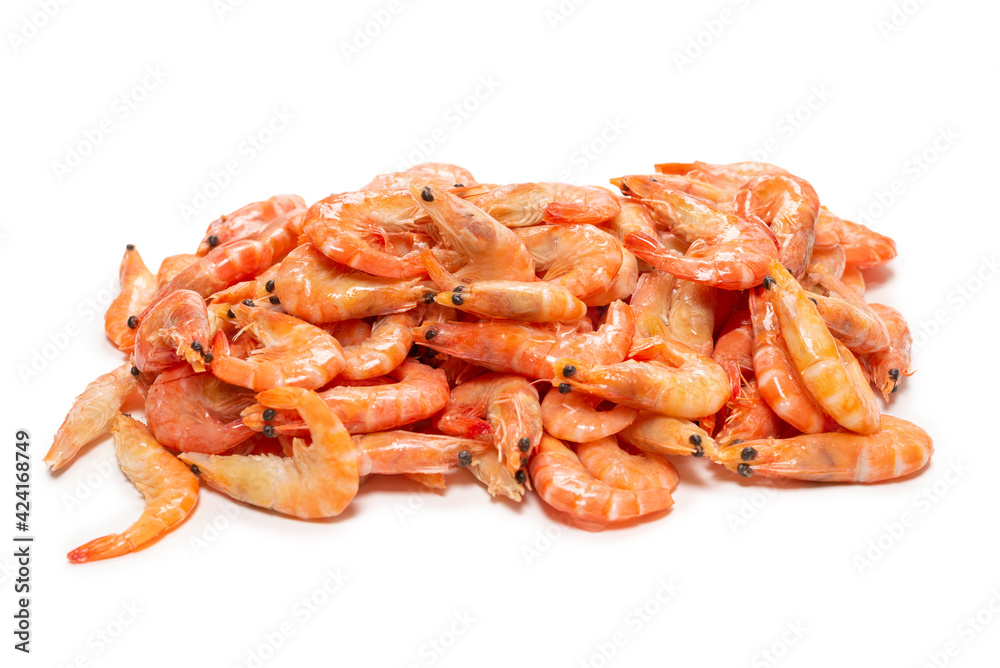 Shrimps isolated on a white background.