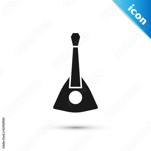 Grey Musical instrument balalaika icon isolated on white background. Vector