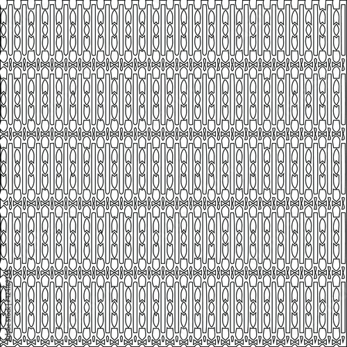 Geometric vector pattern with triangular elements. Seamless abstract ornament for wallpapers and backgrounds. Black and white colors.
