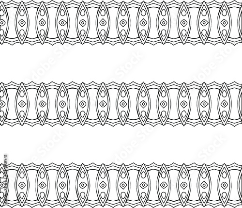 Geometric vector pattern with triangular elements. Seamless abstract ornament for wallpapers and backgrounds. Black and white colors.
