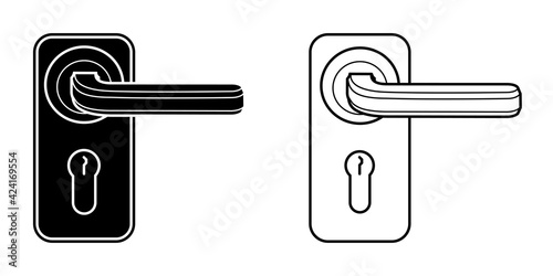 doorknob in black and white style. Isolated vector on white background