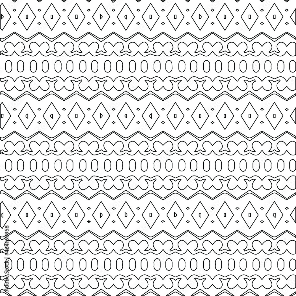Geometric vector pattern with triangular elements. Seamless abstract ornament for wallpapers and backgrounds. Black and white colors.
Geometric vector pattern with triangular elements. Seamless abstract ornament for wallpapers and backgrounds. Black and white colors.