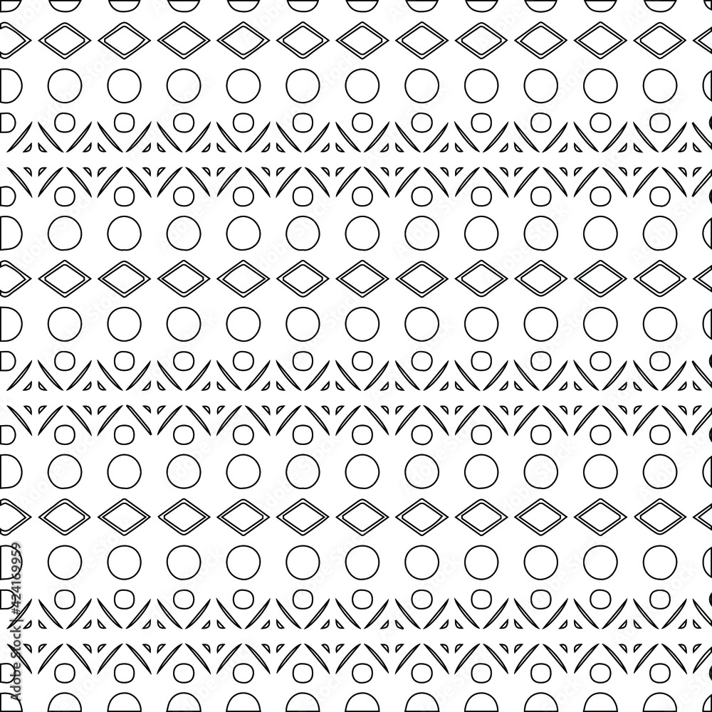 Geometric vector pattern with triangular elements. Seamless abstract ornament for wallpapers and backgrounds. Black and white colors.
