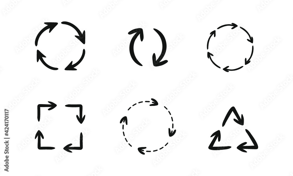 Fototapeta premium Circular Arrows Icon Set