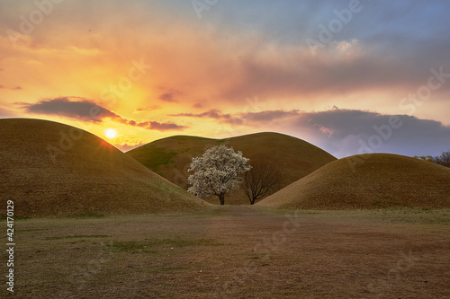 sunset over the king s tomb