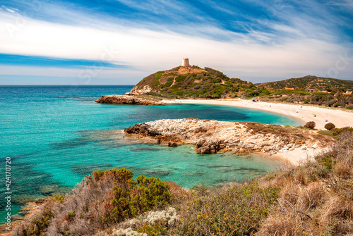 Konstfotografi Sardegna, splendida spiaggia di Su Portu, Chia,  a Domus de Maria, Italia