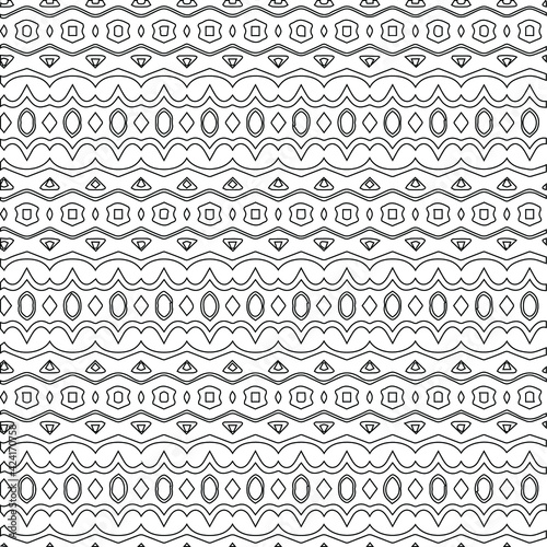 Geometric vector pattern with triangular elements. Seamless abstract ornament for wallpapers and backgrounds. Black and white colors.
