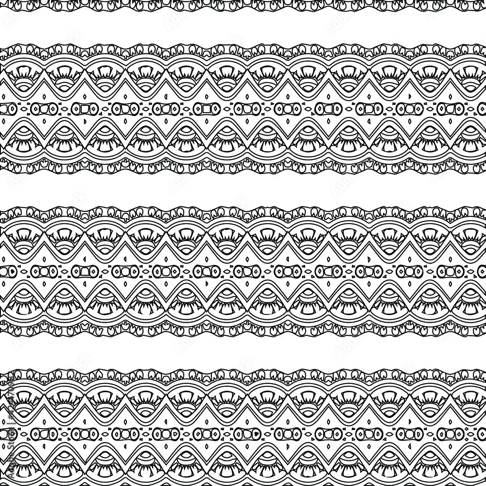 Geometric vector pattern with triangular elements. Seamless abstract ornament for wallpapers and backgrounds. Black and white colors.
Geometric vector pattern with triangular elements. Seamless abstract ornament for wallpapers and backgrounds. Black and white colors.