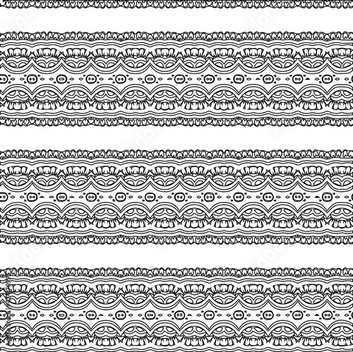 Geometric vector pattern with triangular elements. Seamless abstract ornament for wallpapers and backgrounds. Black and white colors.
