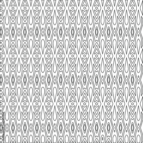 Geometric vector pattern with triangular elements. Seamless abstract ornament for wallpapers and backgrounds. Black and white colors.
