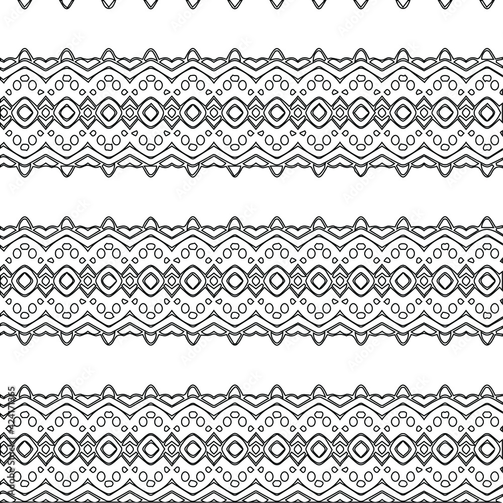 Geometric vector pattern with triangular elements. Seamless abstract ornament for wallpapers and backgrounds. Black and white colors.
