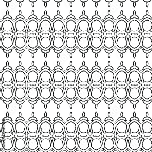 Geometric vector pattern with triangular elements. Seamless abstract ornament for wallpapers and backgrounds. Black and white colors.
