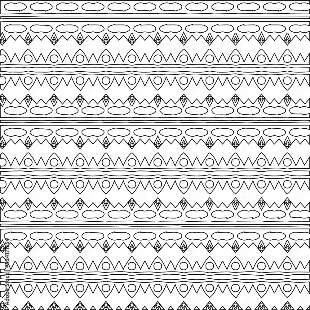 Geometric vector pattern with triangular elements. Seamless abstract ornament for wallpapers and backgrounds. Black and white colors.
Geometric vector pattern with triangular elements. Seamless abstract ornament for wallpapers and backgrounds. Black and white colors.