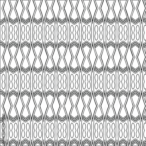 Geometric vector pattern with triangular elements. Seamless abstract ornament for wallpapers and backgrounds. Black and white colors.
