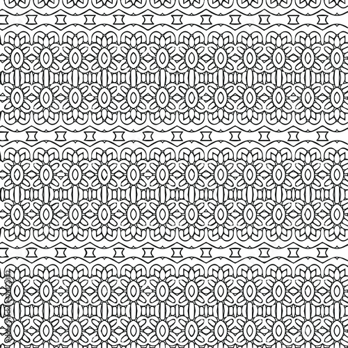 Geometric vector pattern with triangular elements. Seamless abstract ornament for wallpapers and backgrounds. Black and white colors.
