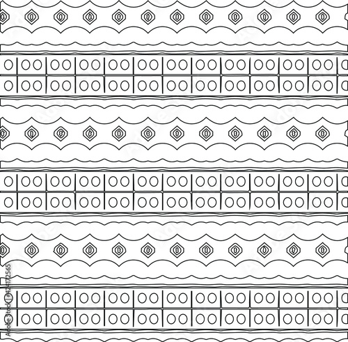 Geometric vector pattern with triangular elements. Seamless abstract ornament for wallpapers and backgrounds. Black and white colors.
