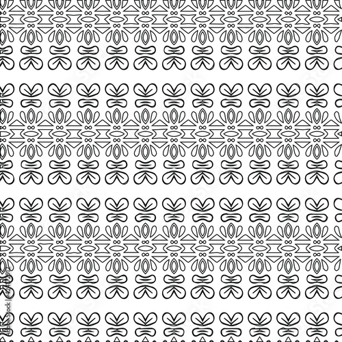 Geometric vector pattern with triangular elements. Seamless abstract ornament for wallpapers and backgrounds. Black and white colors.
