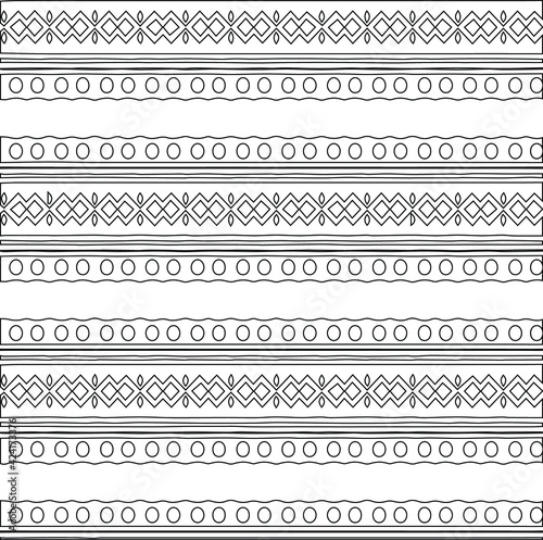 Geometric vector pattern with triangular elements. Seamless abstract ornament for wallpapers and backgrounds. Black and white colors.
