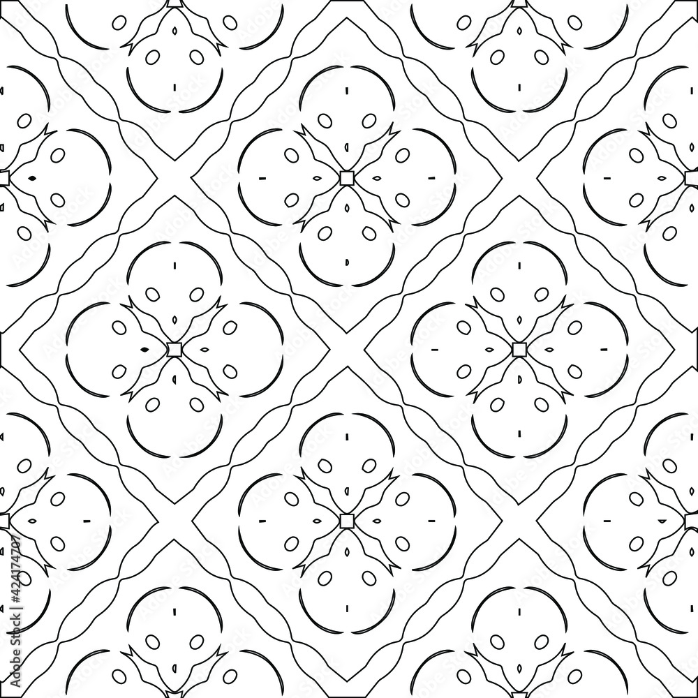 Geometric vector pattern with triangular elements. Seamless abstract ornament for wallpapers and backgrounds. Black and white colors.
Geometric vector pattern with triangular elements. Seamless abstract ornament for wallpapers and backgrounds. Black and white colors.