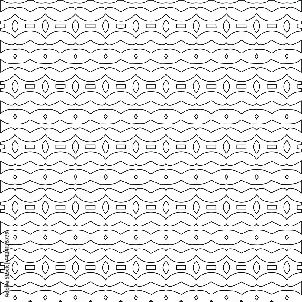 Geometric vector pattern with triangular elements. Seamless abstract ornament for wallpapers and backgrounds. Black and white colors.
