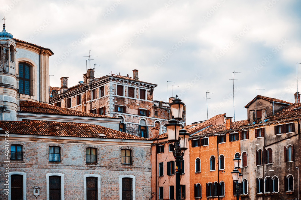 Street view of old buildings in Venice, ITALY