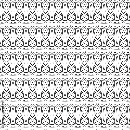 Geometric vector pattern with triangular elements. Seamless abstract ornament for wallpapers and backgrounds. Black and white colors.
