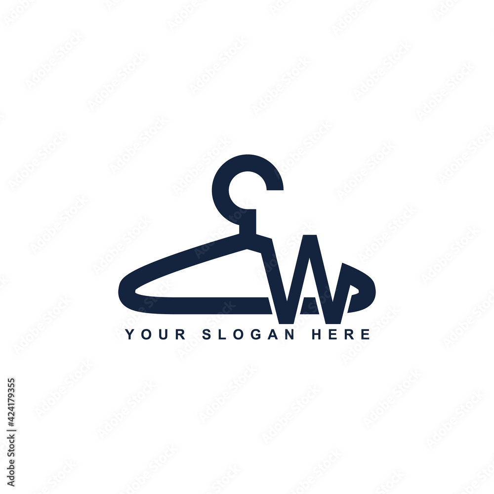 illustration of minimalist botique logo design . the elegant hanger silhouette icon illustration of minimalist botique logo design . the elegant hanger silhouette icon