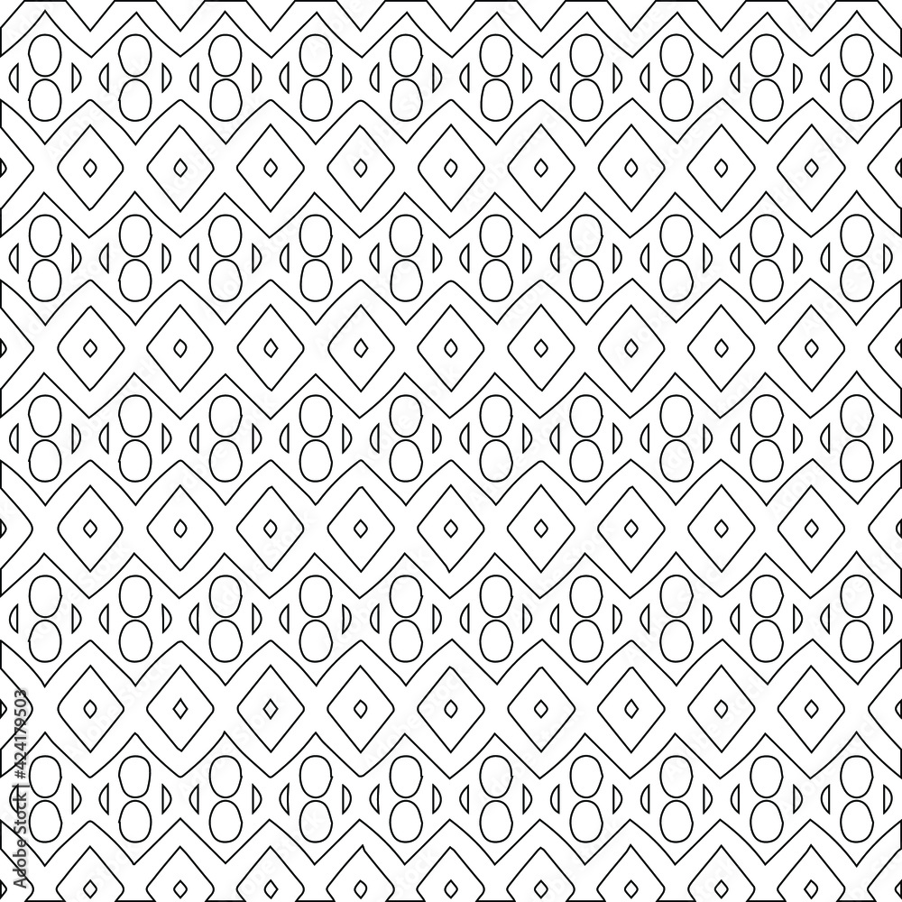 Geometric vector pattern with triangular elements. Seamless abstract ornament for wallpapers and backgrounds. Black and white colors.
Geometric vector pattern with triangular elements. Seamless abstract ornament for wallpapers and backgrounds. Black and white colors.