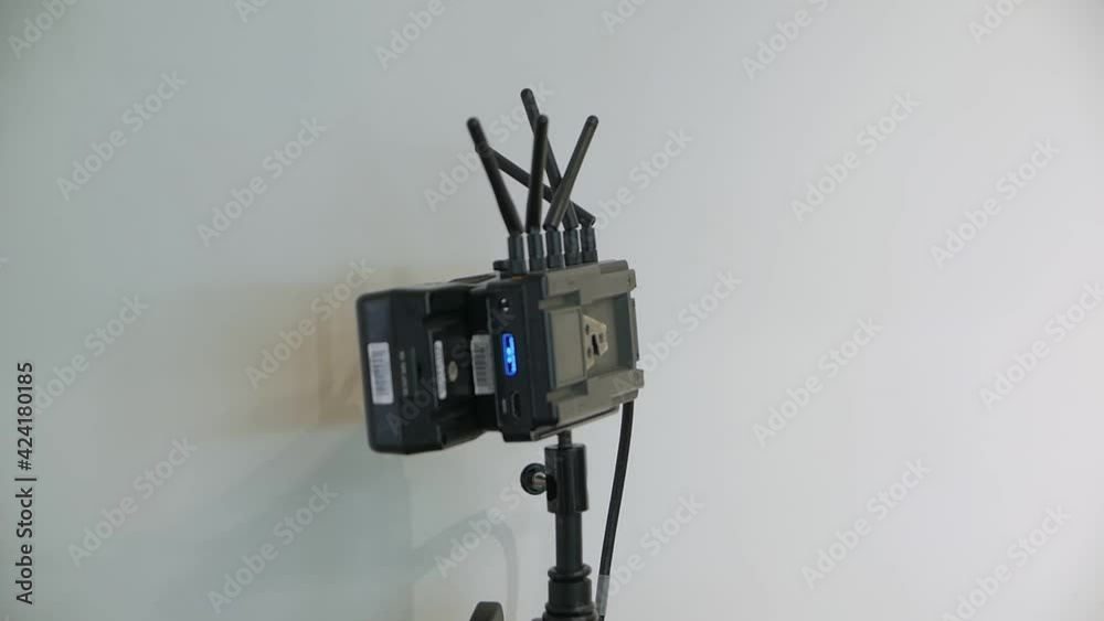 Wireless receiver technology closeup camera movement Wireless receiver technology closeup camera movement